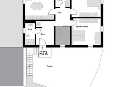 Ruhig gelegene, frisch sanierte Wohnung mit Garten im OG, 3ZKB