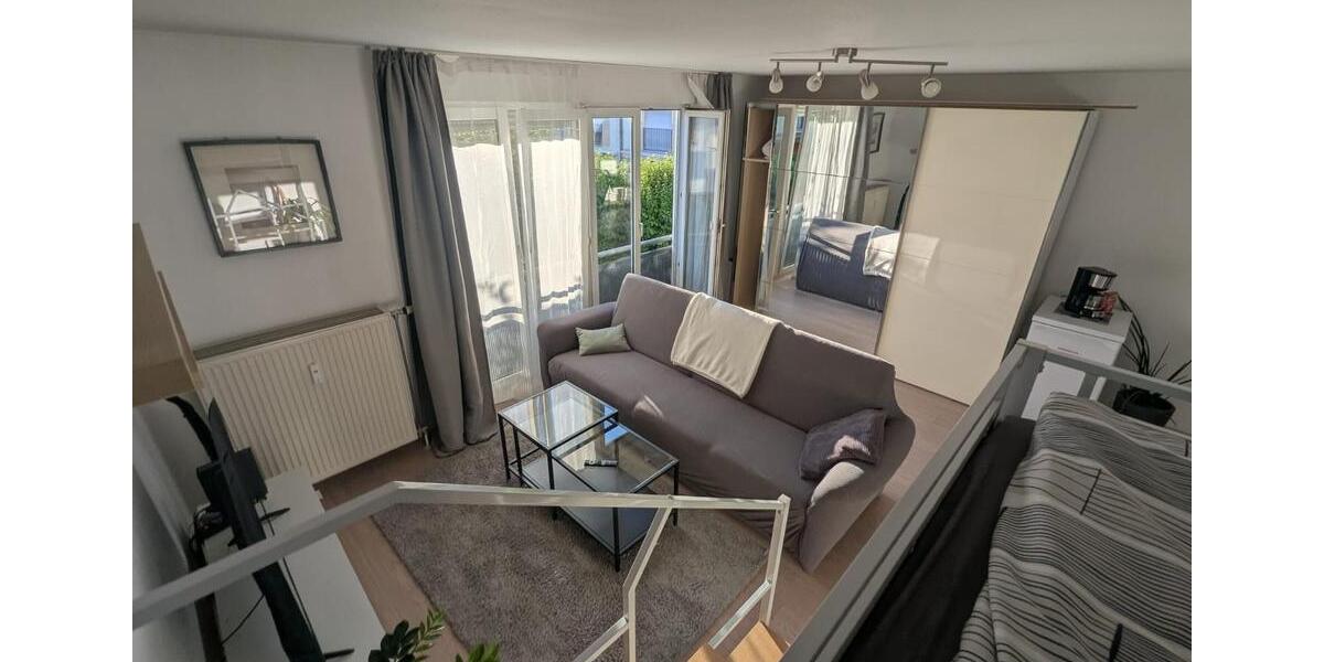 1-Zimmerwohnung mit Loftbett, Wlan, TV, DuscheWC, Küche, Waschmaschine, Trockner, Parkplatz, Haustiere willkommen 1 zimmer