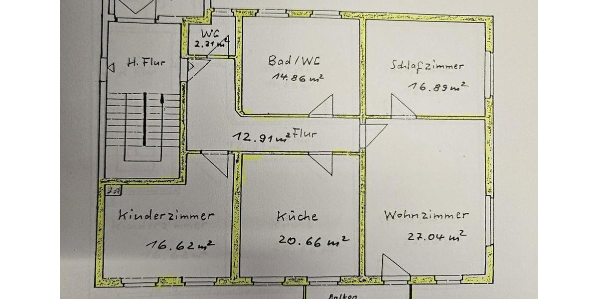 Etagenwohnung Neukirch/Lausitz Lausitz - 3 Zimmer, 111 m&sup2;, 610&euro; | Angebot:25362037