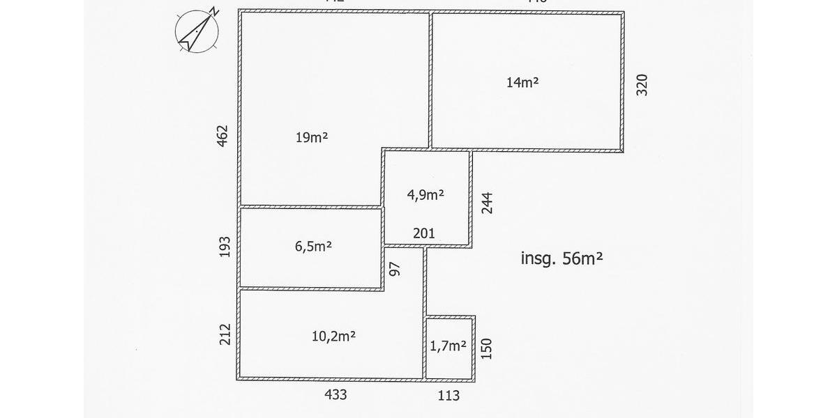 Dachgeschoßwohnung Templin - 2 Zimmer, 56 m&sup2;, 450&euro; | Angebot:26261534