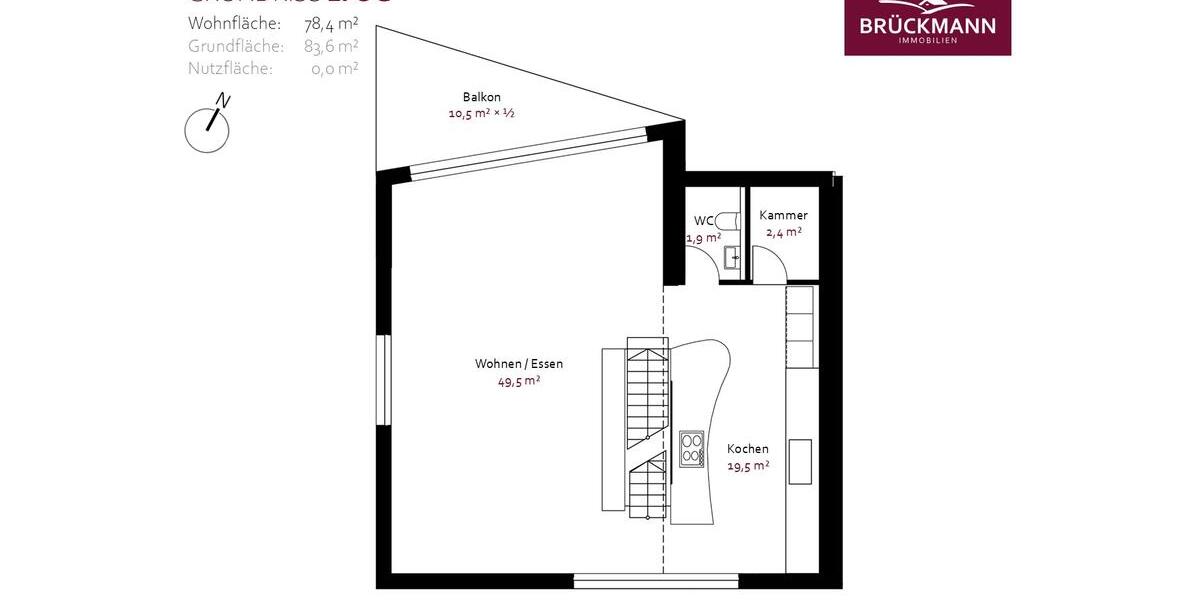 Maisonettenwohnung Grünstadt - 3 Zimmer, 140 m&sup2;, 2.100&euro; | Angebot:24689441