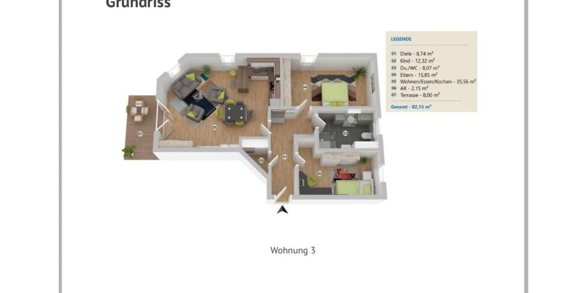 Erdgeschoßwohnung Pförring - 3 Zimmer, 82 m&sup2;, 1.200&euro; | Angebot:25834051