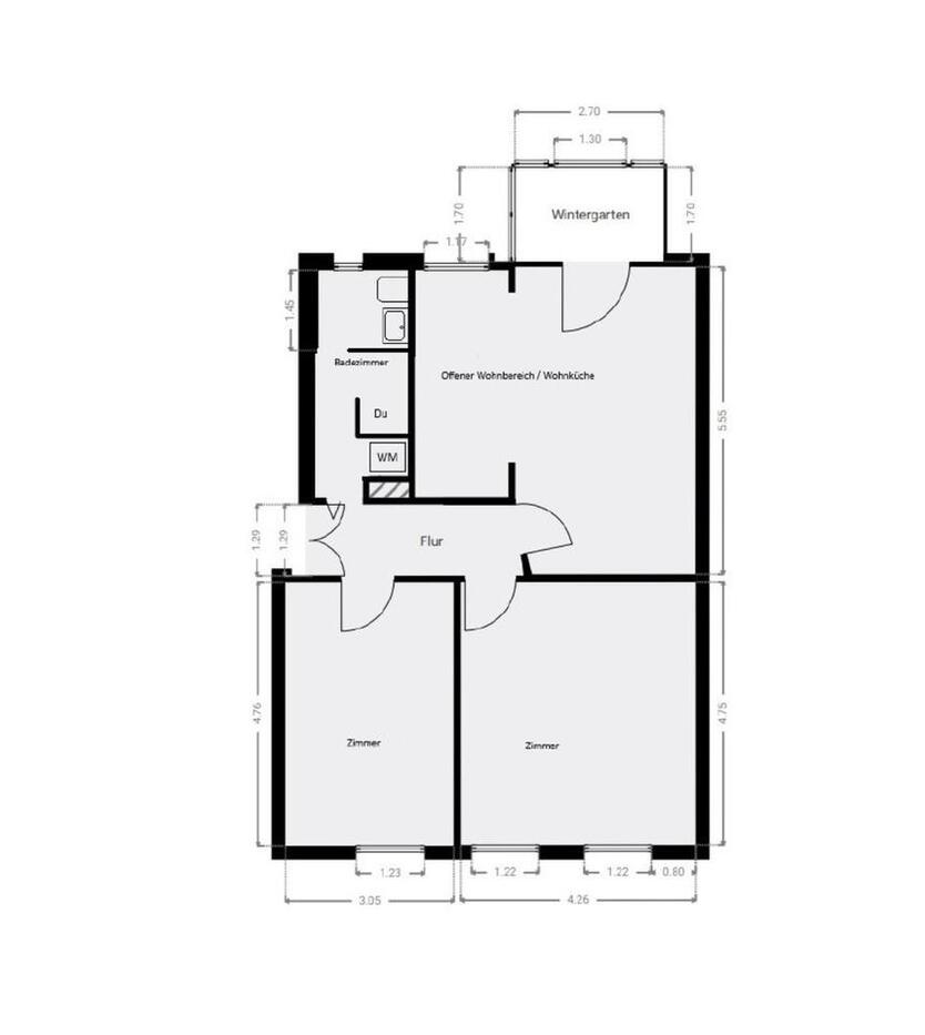 Frisch sanierte 3 Zimmer Wohnung mit Wintergarten & Stellplatz