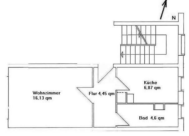 Etagenwohnung Braunsbedra - 1 Zimmer, 31 m&sup2;, 218&euro; | Angebot:25102100
