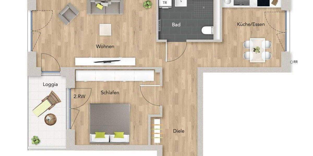 Etagenwohnung Karlsruhe Mühlburg - 2 Zimmer, 77 m&sup2;, 1.395&euro; | Angebot:25716249