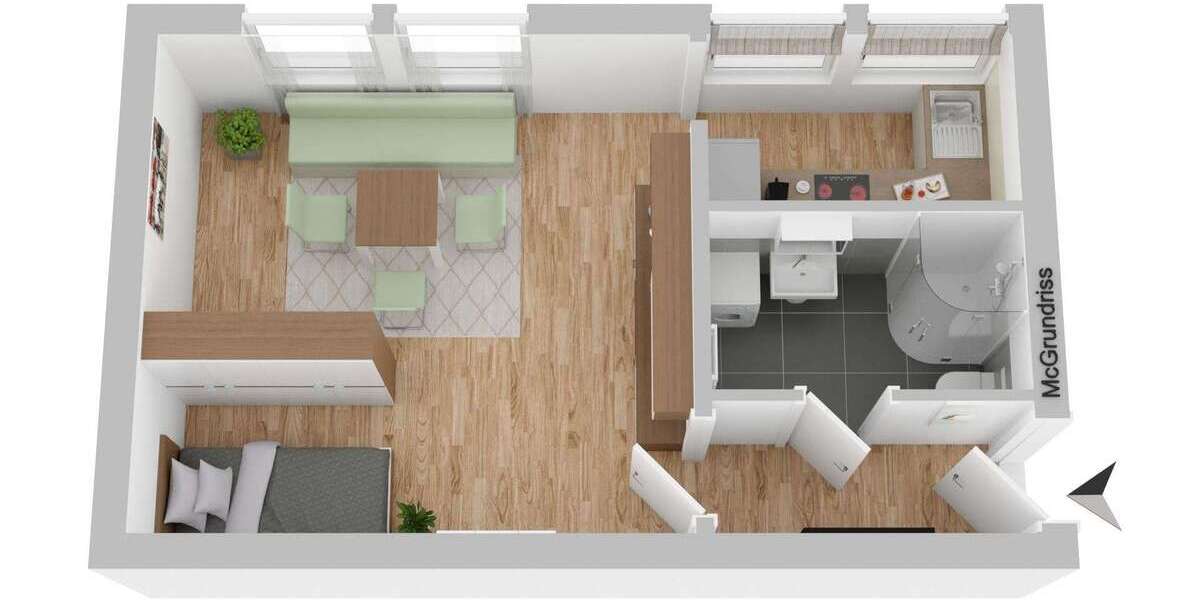 Etagenwohnung Regensburg Brandlberg - 1 Zimmer, 38 m&sup2;, 505&euro; | Angebot:26821382