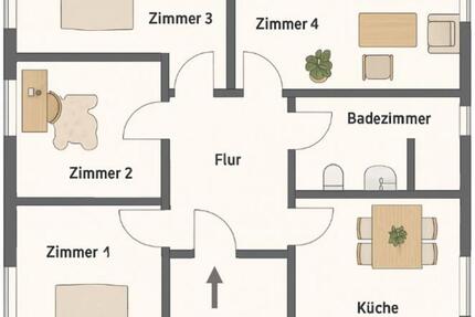 4-Zimmer-Wohnung mit neuer Küche, Terrasse & Gartennutzung, Erdgeschoss – ruhige Lage in Münster 6100.10102 4 zimmer