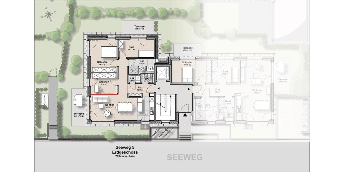 Erdgeschoßwohnung Ibbenbüren - 3 Zimmer, 92 m&sup2;, 1.398&euro; | Angebot:26237066