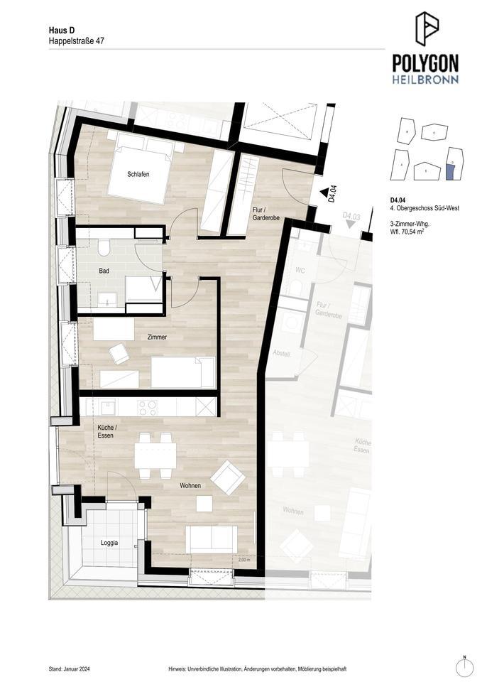 Helle 3-Zimmer-Wohnung zum Erstbezug mit EBK!
