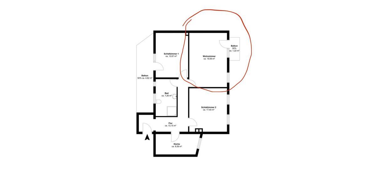 Etagenwohnung Worms - 1 Zimmer, 20 m&sup2;, 500&euro; | Angebot:26006253
