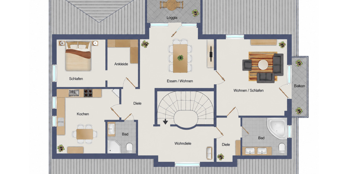 Etagenwohnung Duisburg Dellviertel - 3 Zimmer, 110 m&sup2;, 1.100&euro; | Angebot:26569409