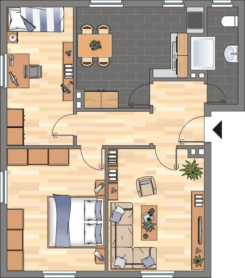 Wir renovieren für Sie! 3-ZKB-Erdgeschoßwohnung in Bant zu vermieten!
