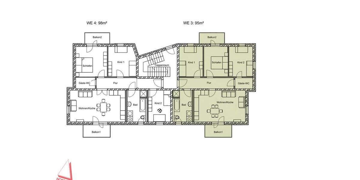 Etagenwohnung Wilsdruff - 4 Zimmer, 97 m&sup2;, 1.552&euro; | Angebot:26418677