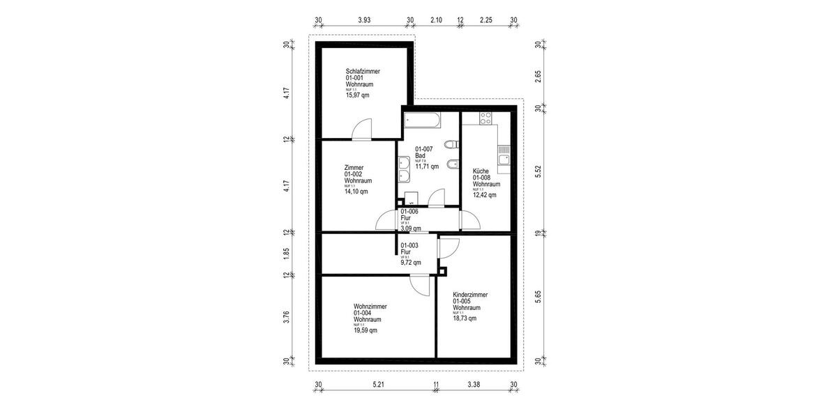 Dachgeschoßwohnung Wunstorf - 4 Zimmer, 102 m&sup2;, 1.020&euro; | Angebot:25104123