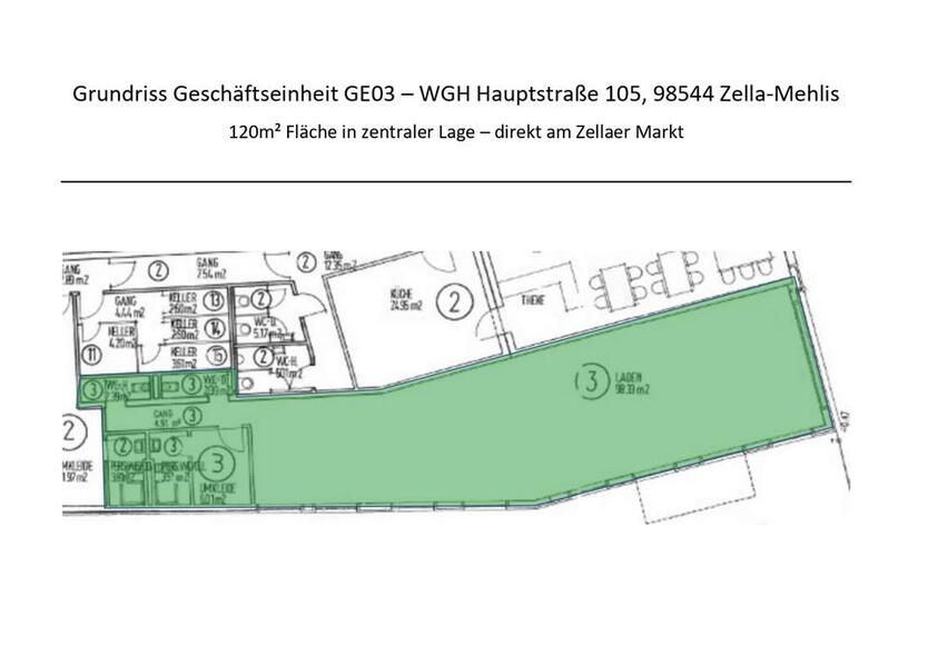 Laden-Geschäftseinheit in zentraler Lage direkt am Zellaer Markt