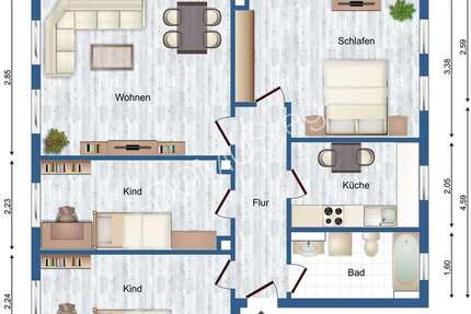 Renovierte 4 Zimmer Wohnung mit EBK in der Waldsiedlung