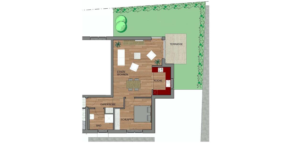 BEFRISTET - idyllisches wohnen mit eigenem Garten und direkter Waldrand Nähe! LED - EBK 2x KFZ Park. 2 zimmer