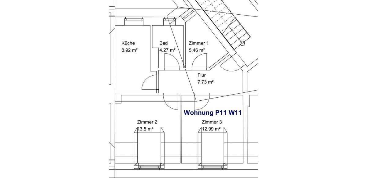 Dachgeschoßwohnung Merseburg - 3 Zimmer, 59 m&sup2;, 390&euro; | Angebot:26522409