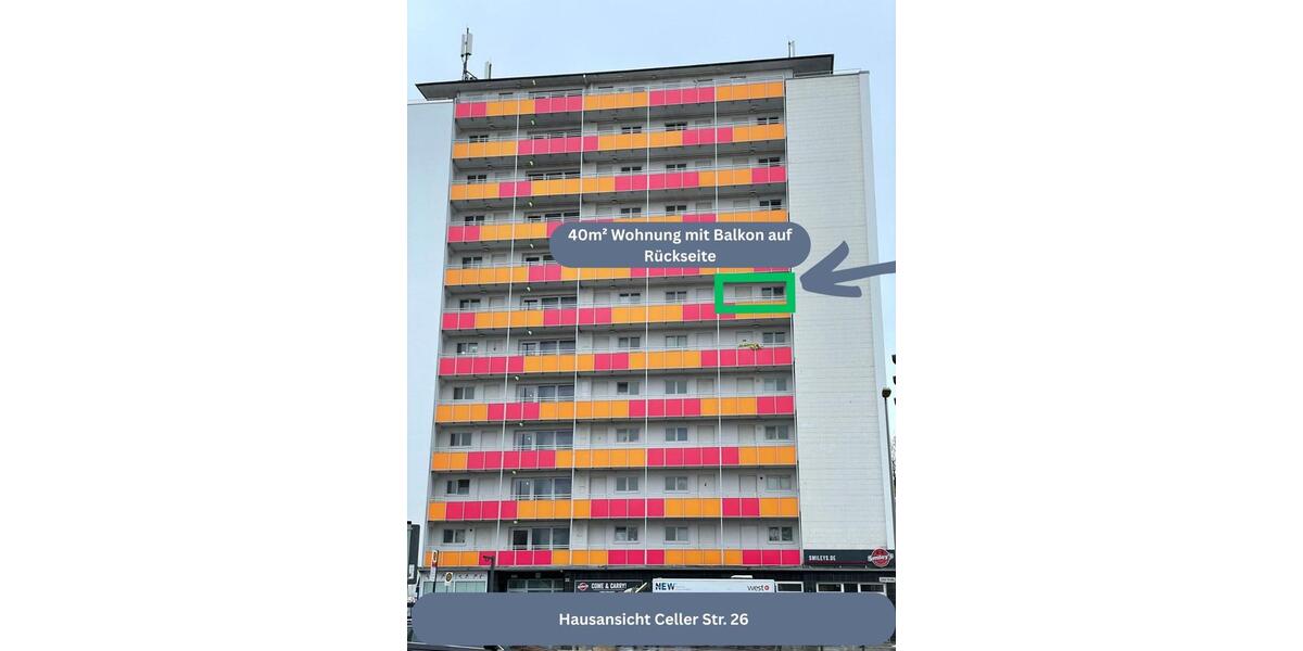 Etagenwohnung Braunschweig Lehndorf-Watenbüttel - 1 Zimmer, 40 m&sup2;, 480&euro; | Angebot:26040388