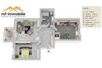 großzügige Erdgeschosswohnung 2 Zimmer 84m² mit Einbauküche 2 zimmer