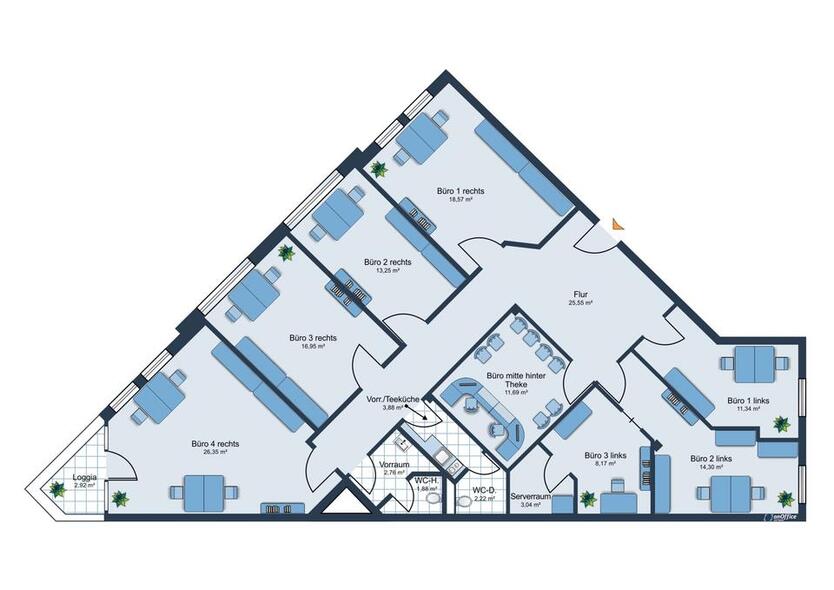 Zentral, modern und klimatisiert! Ihre neuen Büro-Praxisflächen auf dem Campus der Uni Augsburg zimmer