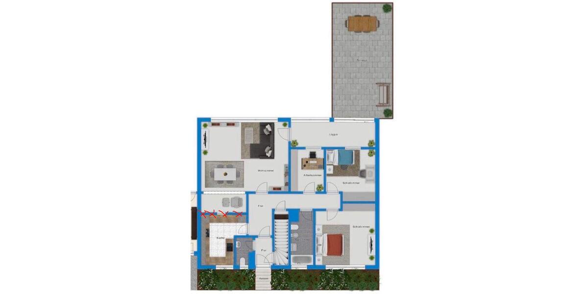 Erdgeschoßwohnung Gernsbach - 4 Zimmer, 128 m&sup2;, 1.390&euro; | Angebot:26020446