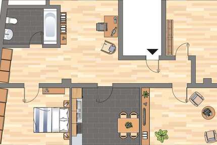 Wohnung Essen Steele - 3 Zimmer, 70 m&sup2;, 619&euro; | Angebot:27235819