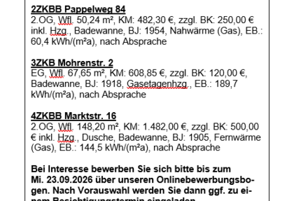 Wohnung Ettlingen - 2 Zimmer, 50 m&sup2;, 480&euro; | Angebot:27438305
