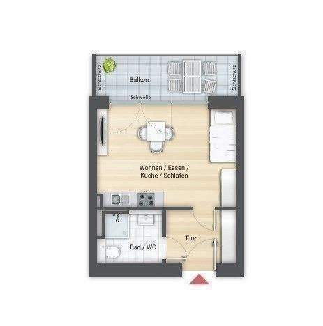 Erstbezug! Möblierte 1-Zimmer-Wohnungen mit Balkon!