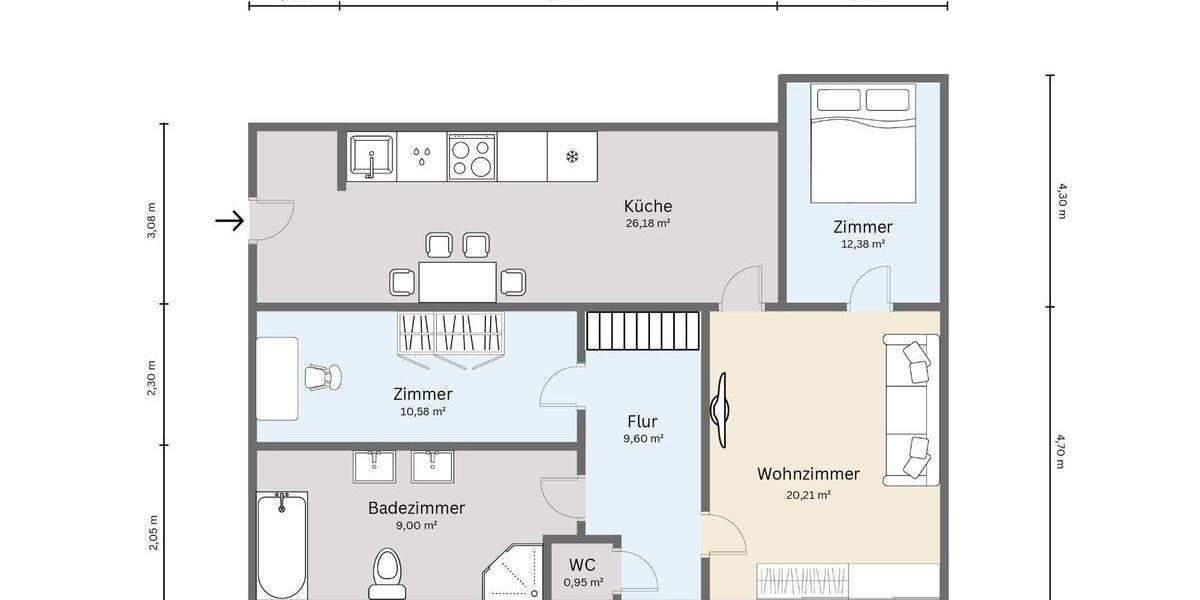 Dachgeschoßwohnung Tarmstedt - 4 Zimmer, 101 m&sup2;, 750&euro; | Angebot:24637461