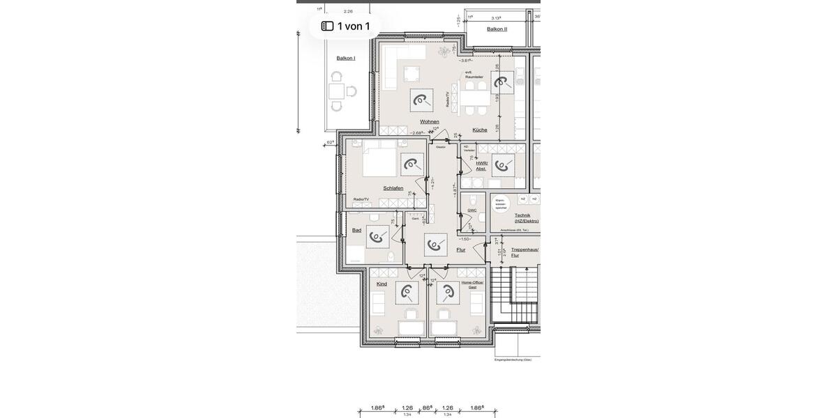 Etagenwohnung Vechta - 4 Zimmer, 110 m&sup2;, 1.170&euro; | Angebot:26041782