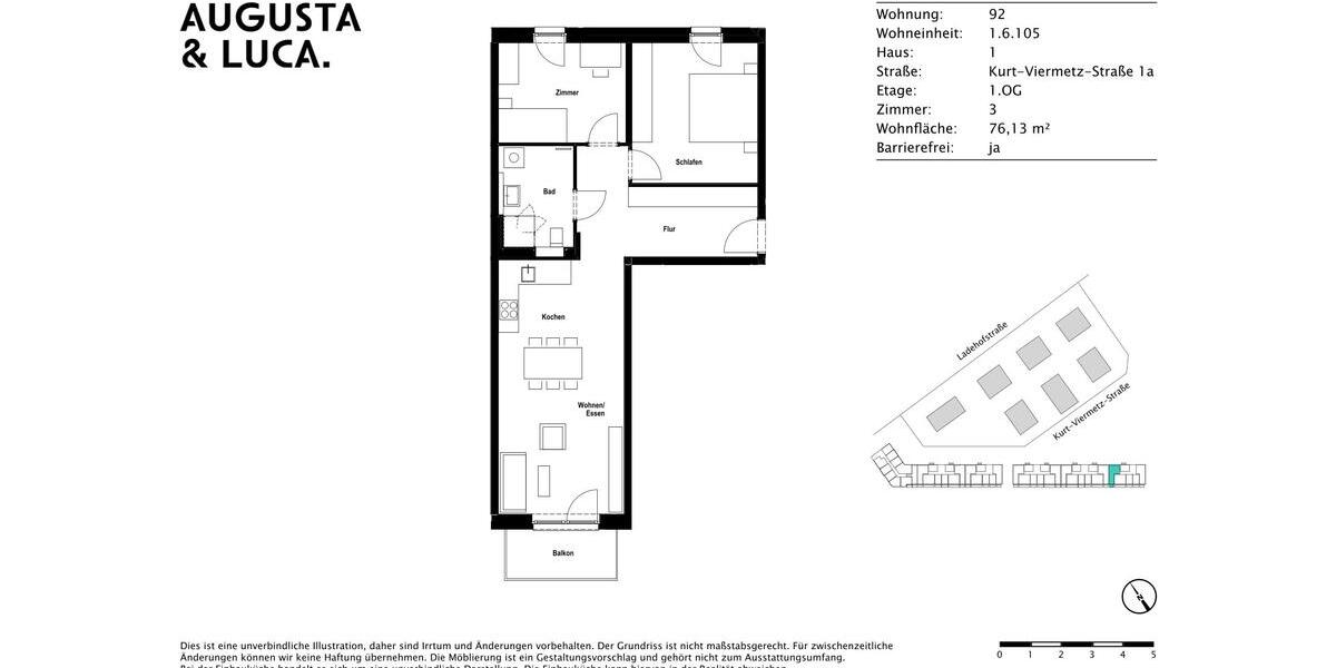 Etagenwohnung Augsburg - 3 Zimmer, 76 m&sup2;, 1.390&euro; | Angebot:25757073
