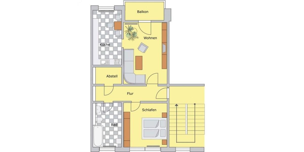 Etagenwohnung Güstrow - 2 Zimmer, 57 m&sup2;, 420&euro; | Angebot:26621522