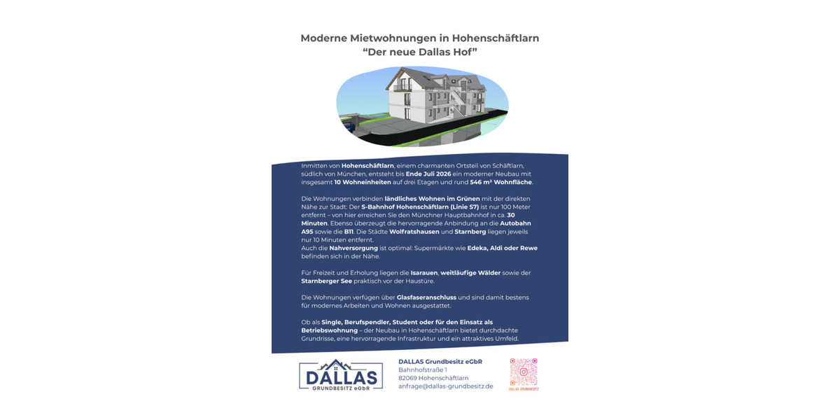 Etagenwohnung Schäftlarn - 2 Zimmer, 1.085&euro; | Angebot:23503897