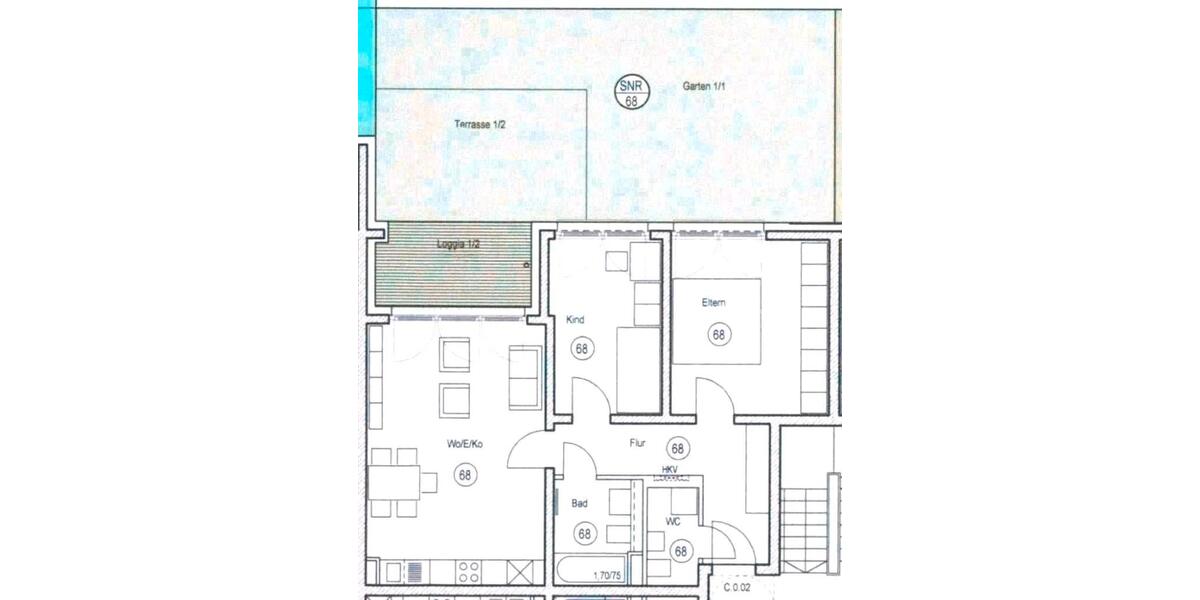 Erdgeschoßwohnung Bamberg Gereuth - 3 Zimmer, 80 m&sup2;, 1.230&euro; | Angebot:26425702