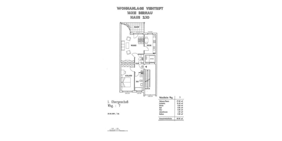 Etagenwohnung Bernau - 2 Zimmer, 69 m&sup2;, 830&euro; | Angebot:25107096