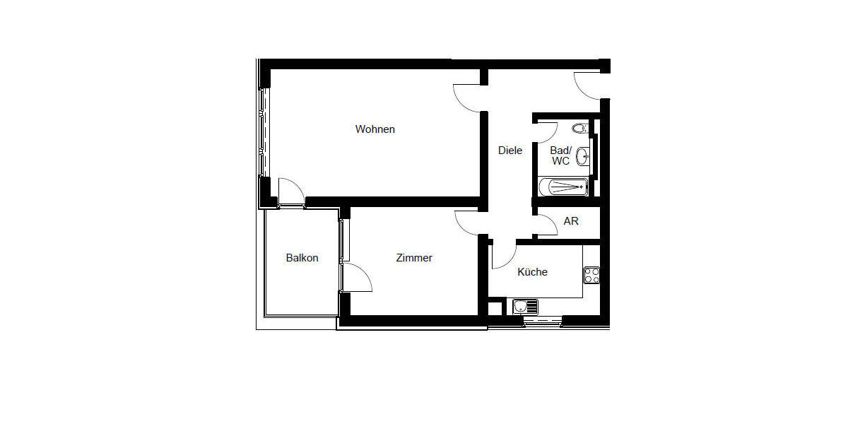Etagenwohnung Köln Bayenthal - 2 Zimmer, 76 m&sup2;, 1.285&euro; | Angebot:26092169