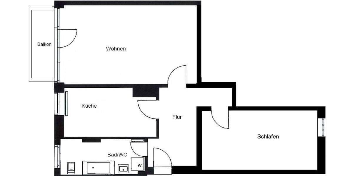 Etagenwohnung München Neuhausen-Nymphenburg - 2 Zimmer, 50 m&sup2;, 1.120&euro; | Angebot:25278416