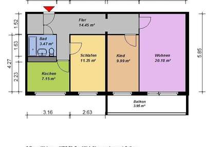 Wohnung Neubrandenburg Südstadt - 3 Zimmer, 70 m&sup2;, 421&euro; | Angebot:26953379