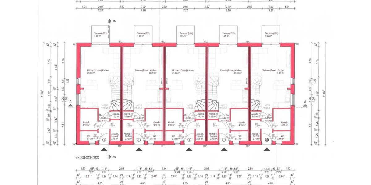 Reihenhaus Bad Bentheim - 3 Zimmer, 96 m&sup2;, 1.150&euro; | Angebot:25866626