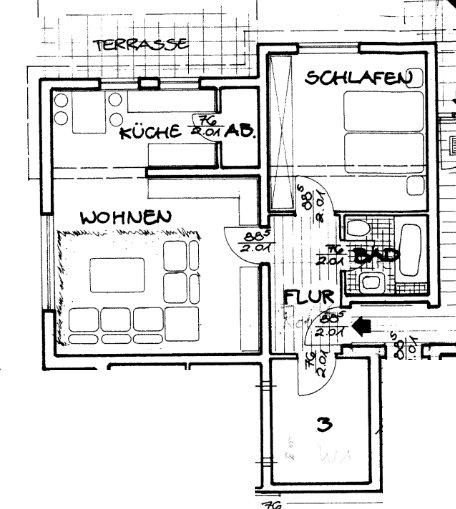 Terrassenwohnung Wenden - 2 Zimmer, 62 m&sup2;, 590&euro; | Angebot:26518374