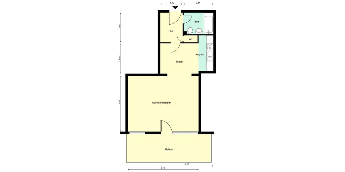 Frisch renoviert!! 1-Zimmer-Wohnung mit Balkon 1 zimmer