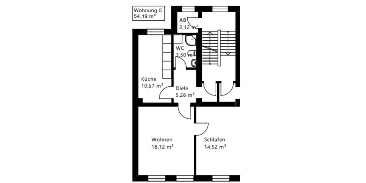 Etagenwohnung Gelsenkirchen Gelsenkirchen-Mitte - 2 Zimmer, 54 m&sup2;, 390&euro; | Angebot:22475619