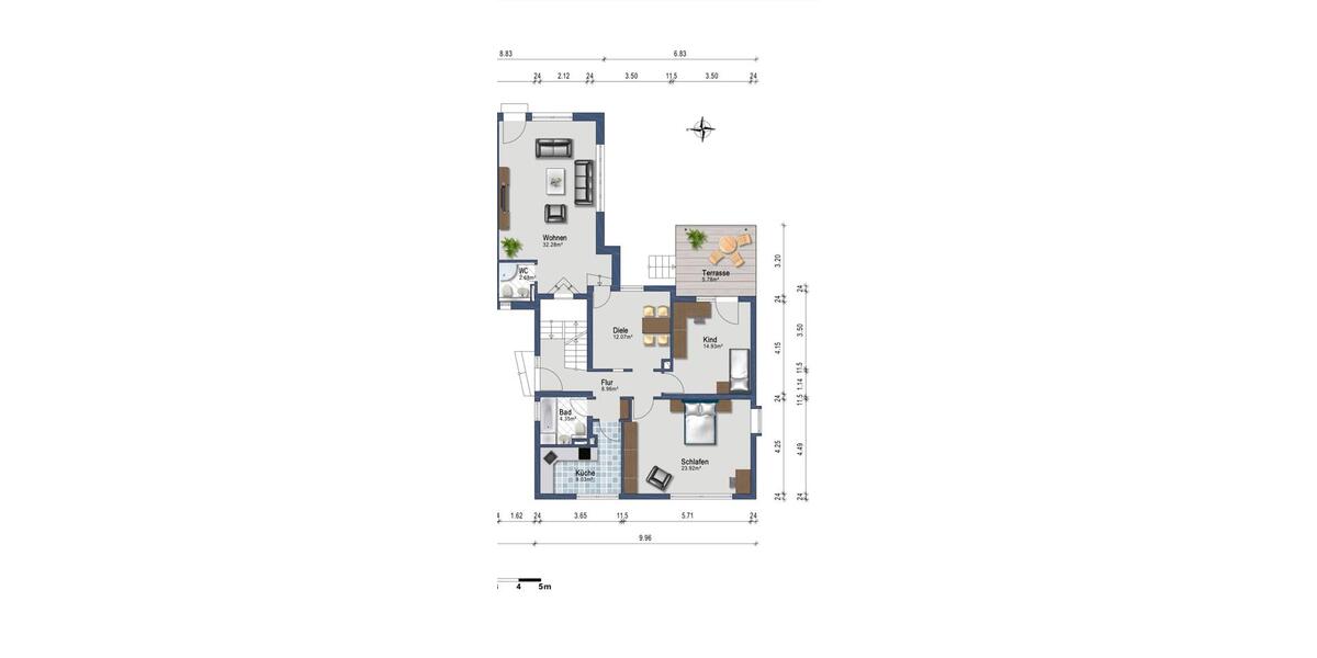 Erdgeschoßwohnung Troisdorf - 3 Zimmer, 111 m&sup2;, 1.900&euro; | Angebot:26429941