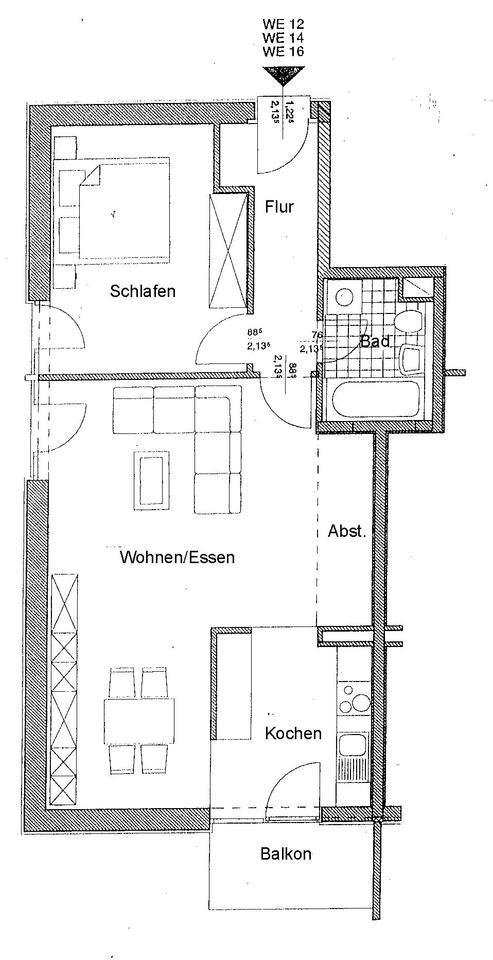 großzügige 2-Raum-Wohnung in ruhiger Lage zimmer