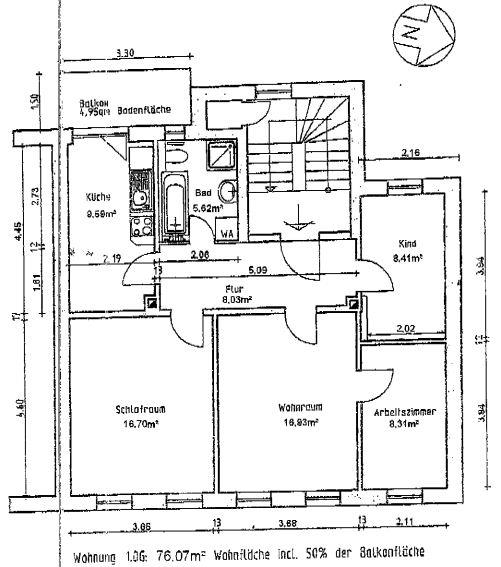 Familien willkommen! 4 R.-Wohnung mit West-Balkon, Wanne, Dusche und Hausgarten in Gera-Debschwitz! - Etagenwohnung Gera Debschwitz | Angebot:26129604