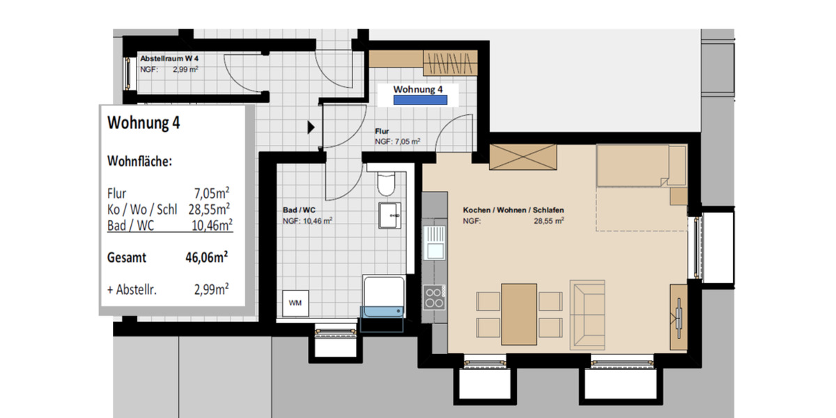 Etagenwohnung Biberach an der Riß - 2 Zimmer, 46 m&sup2;, 620&euro; | Angebot:25236120