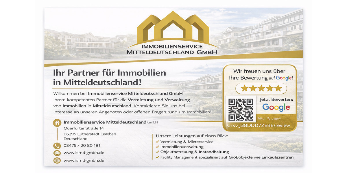 Etagenwohnung Hettstedt - 2 Zimmer, 55 m&sup2;, 225&euro; | Angebot:22892377