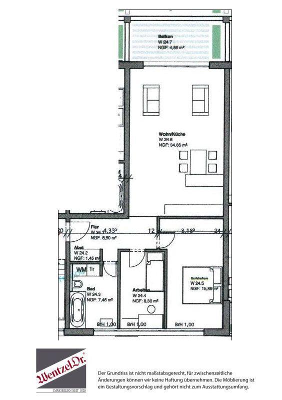 Nah am Maschpark und See Wohnung zur Miete in Hannover - Wentzel Dr 3 zimmer