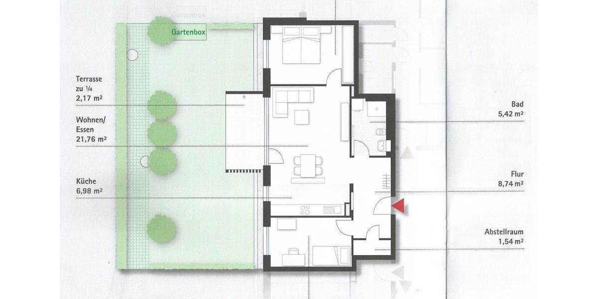 Erdgeschoßwohnung Biberach an der Riß - 3.5 Zimmer, 72 m&sup2;, 1.040&euro; | Angebot:26637759